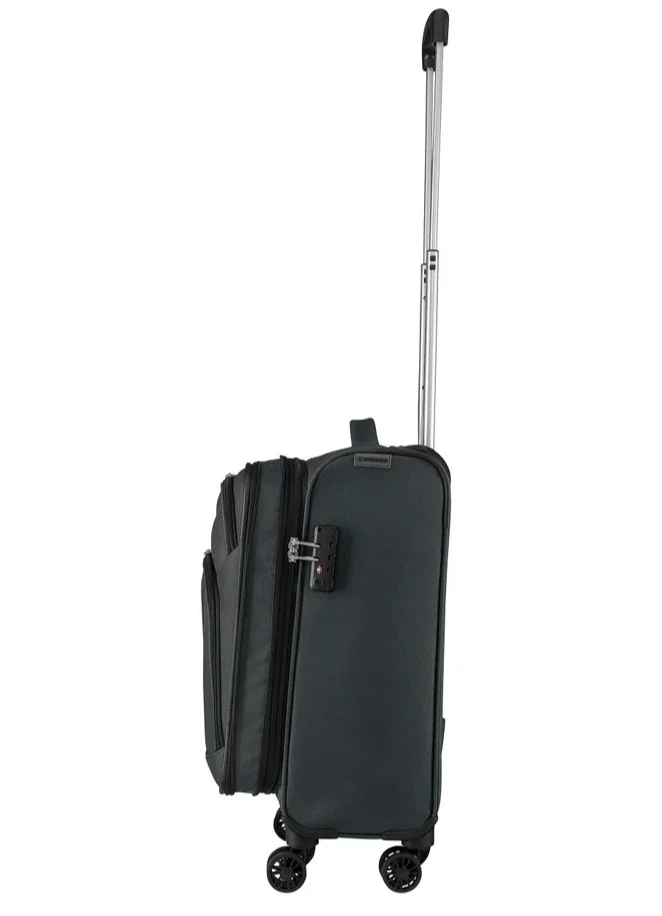 Wenger Black Beaumont Lite 57 Cm Small 4-Double Wheeled Softside Expandable Cabin Luggage Trolley - Black  | Best Price UAE